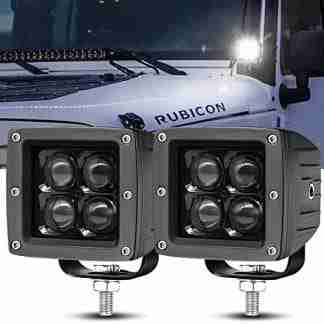 3?40W LED Pod Lights 4000LM Off-Road Driving Lights Square Led Cube Beam Lights for Jeep Gladiator JT