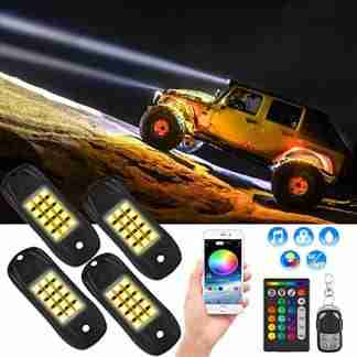 KOSPET RGB Rock Lights,Underglow Lights Kit for Trucks, 29 Light Modes, Over 16 for Jeep Gladiator JT