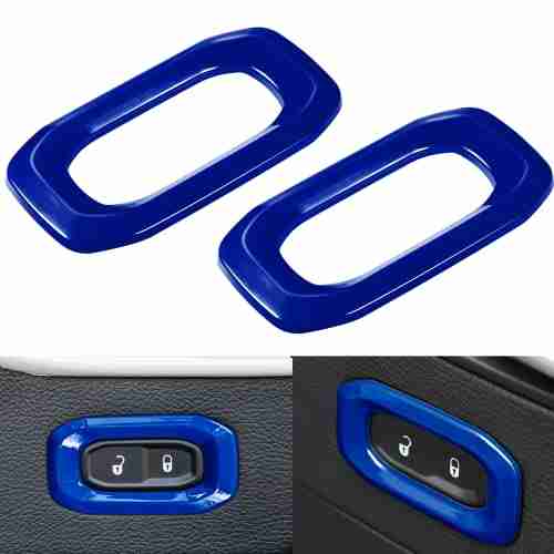 Camoo Door Handle Lock Trim Fit for JL JLU Gladiator JT ABS 2PCS (Dark Blue)