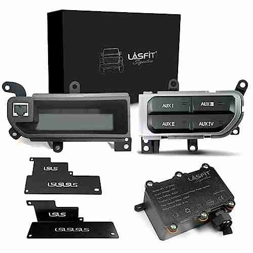 LASFIT Auxiliary Switch Bank Kit, OEM Style Plug&Play Aux Switch Panel Dash 4 for Jeep Wrangler JL