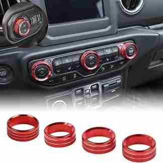 Sdeho Air Conditioner Radio Switch Knob Cover & Headlight Knob Cover Aluminum