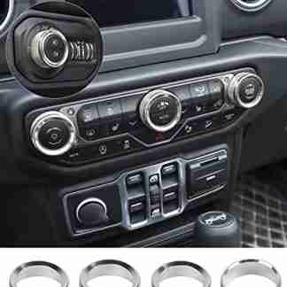 Sdeho Air Conditioner Radio Switch Knob Cover & Headlight Knob Cover Aluminum