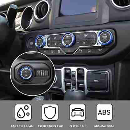 Voodonala Air Conditioner Headlight Switch Knob Trim for JL JLU Gladiator
