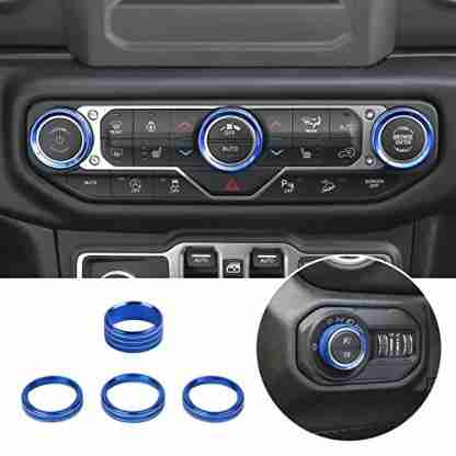 Voodonala Air Conditioner Headlight Switch Knob Trim for JL JLU Gladiator