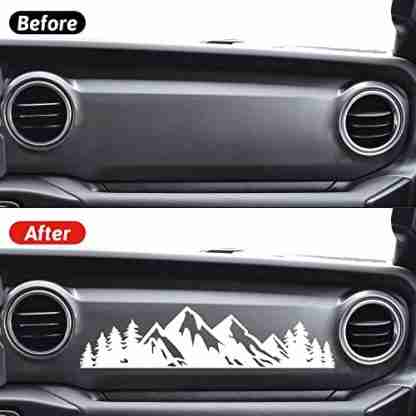 Zhizhong Dashboard Glove Box Mountain Scene Tree Vinyl Decal Sticker Fits for Jeep Wrangler