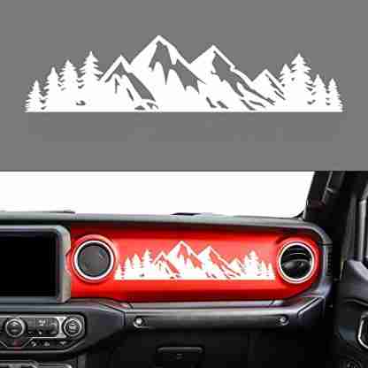 Zhizhong Dashboard Glove Box Mountain Scene Tree Vinyl Decal Sticker Fits for Jeep Wrangler - alternate view
