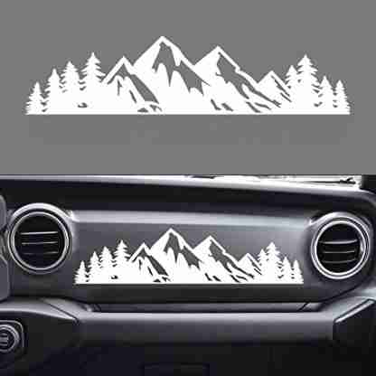 Zhizhong Dashboard Glove Box Mountain Scene Tree Vinyl Decal Sticker Fits for Jeep Wrangler