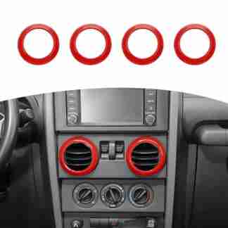 RT-TCZ for Wrangler JK Air AC Vents Cover Trim Rings Red for Jeep Wrangler JK