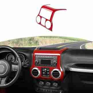 RT-TCZ for Jeep JK Red Dash Console Radio Screen/Vents Cover Trim for Jeep